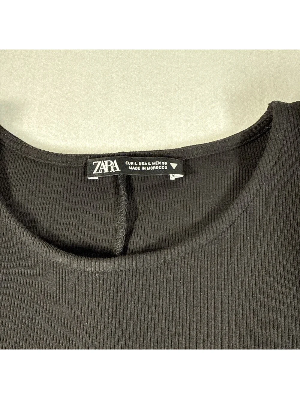 Zara Black Mini Dress Bubble Hem Puff Balloon Sleeves, Cut Out Sides Size Large